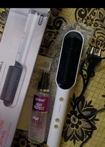 Hair Straightener Comb &amp; Heat Protectant