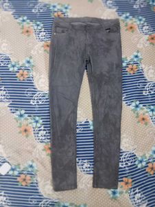 Stylish Grey Faux Suede Pants