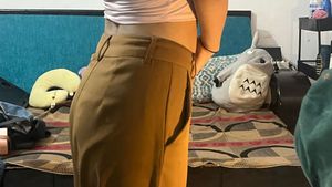 Wide Leg Brown Trousers