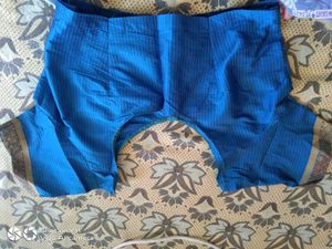 Blue Striped Saree Blouse