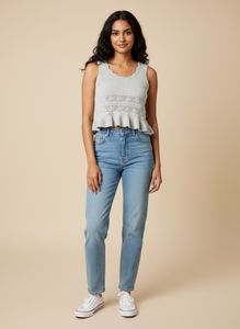 H&M Knit Ruffle Crop Top