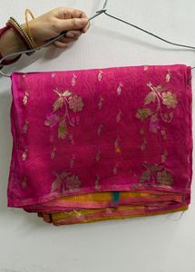 Beautiful Pink Floral Saree