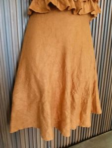 Orange Suede Halter Dress