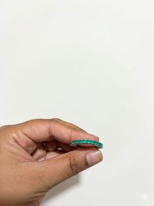 Emerald Eternity Band Ring 925 silver stamp