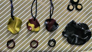 Handmade Clay Pendant Set