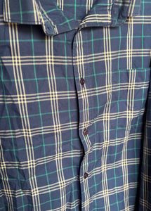 Men's Blue Plaid Long Sleeve Shirt