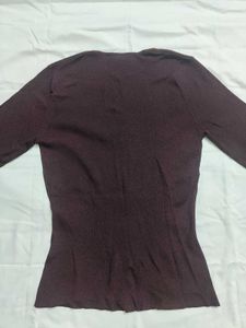 Women's Burgundy Cardigan