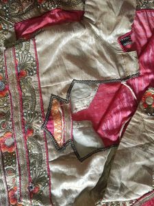 Elegant Pink Embroidered Saree