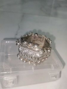 Exquisite Silver Oxidized Bangle with Bells