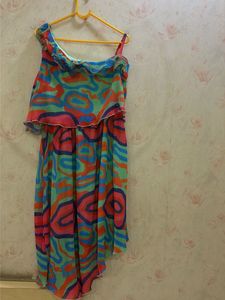 Vibrant Pleated One-Shoulder Dress