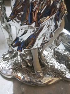Silver Wedding Couple Figurine