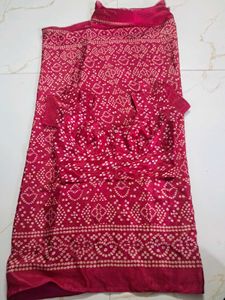 Vibrant Pink Elephant Print Saree