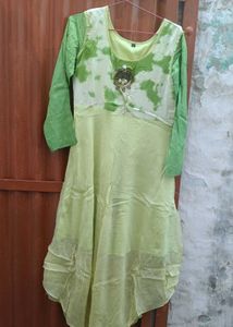 Green Tie-Dye Kurta with legging