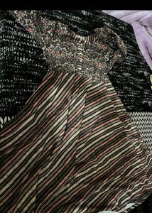Boho Floral Print woollen Kurta Set