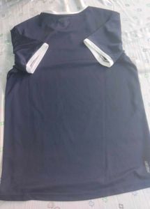 Navy Blue T-Shirt with White Trim