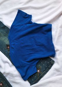 Blue "Don't Play Me" Graphic Baby tee