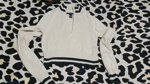 White Zip-Up Sweater