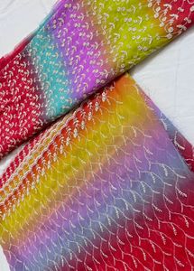 Stunning Ombre Embroidered Top Material Amd Dupatt