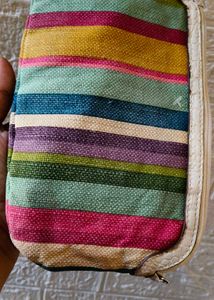 Colorful Striped Clutch Bag