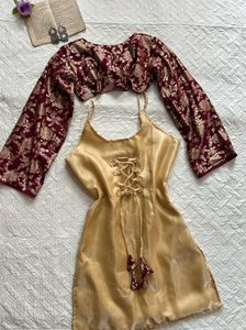 y2k banarsi silk 2in1 corset kurti
