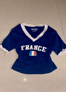 France printed blue baby tee💙🪽