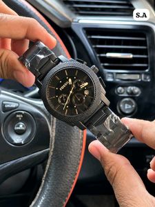 Fossil Men's Black Stainless Steel Watch