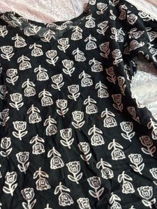 Black Printed Kurta Set