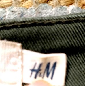 H&amp;M LOGG olive green moto jeans f