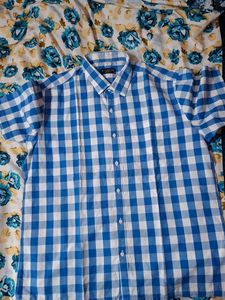 Blue Checked Shirt half with superb condition..XXL
