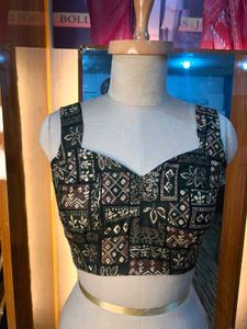 Handmade Cotton Designer Blouse | Dark Green |