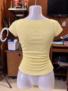 Chic Ruched Yellow Top