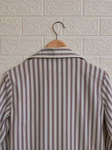 Fitted Striped Button-Up Shirt
