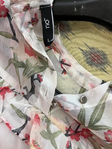 Sheer Floral Ruffle Blouse
