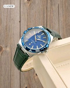 OMEGA FOR MENS PREMIUM QUALITY LEATHER BELT WATCH
