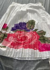 Floral Pleated Midi Skirt