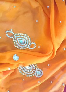 Rajasthani Saree with Embellished Border 🧡✨