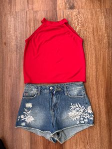 Red Halter Neck Top