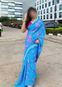 Beautiful Blue Floral Saree