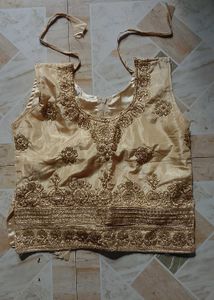 Exquisite Embellished Gold Blouse