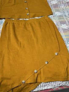 Cute Button-Up Tank Top &amp; Skirt Set