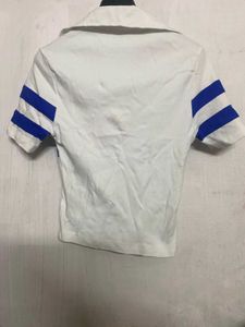 Striped Zip-Up Polo T-Shirt