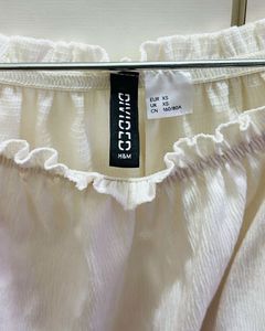 Cream Off-Shoulder Textured Crop Top