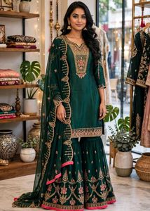 Elegant Emerald Green Kurta Set