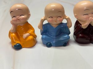 Set of 4 "See, Hear, Speak No Evil" Monk Figuri