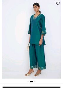 Elegant Teal Kurta Set with Palazzo