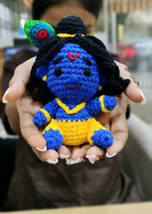 Handmade Crochet Krishna Doll