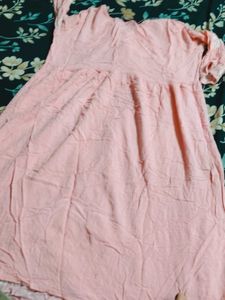 Peach Embroidered Kurta