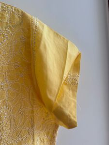 Yellow Embroidered Tunic Top