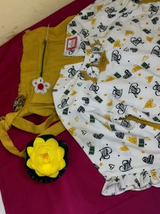 Cute Heart Print Kurta Set