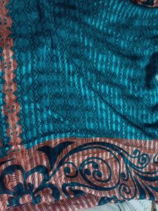 Beautiful Teal &amp; Copper Saree